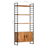 ZNTS 4-Tier Bookcase 80x30x180 cm Solid Acacia Wood 284420