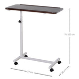Height Adjustable Over Bed Table with Wheels, C Shaped Laptop Desk, Portable Hospital Bed Table for T3398P342948
