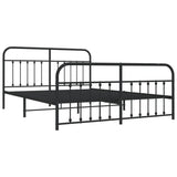 Metal Bed Frame without Mattress with Footboard Black 180x200cm 352600