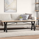 ZNTS Coffee Table Y-Frame 160x40x45.5 cm Solid Wood Pine and Steel 3282778