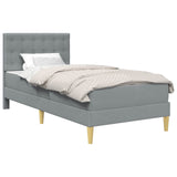 Bed Frame with Mattress Light Grey 90 x 190 cm Fabric 3415262