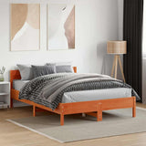 Bed Frame without Mattress Wax Brown 120x190 cm Small Double Solid Wood Pine 842777