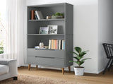 Bookcase MOLDE Grey 85x35x170,5 cm Solid Wood Pine 350542