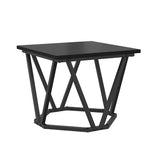 Coffee Table 3 pcs Black Oak Engineered Wood and Steel 868279