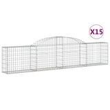 Arched Gabion Baskets 15 pcs 300x30x60/80 cm Galvanised Iron 3146497
