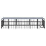 Outdoor Dog Kennel with Roof Steel 11.26 m 3124611