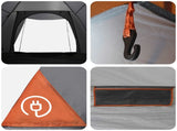 Camping Tent Grey and Orange 2-Person Polyester and Steel 42028644