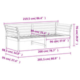 Day Bed without Mattress White 90x200 cm Solid Wood Pine 842871