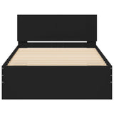 Bed Frame without Mattress with Headboard Black 100x200 cm 838618