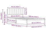 Bed Frame with Upholstered Headboard Black 90 x 190 cm 877806