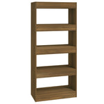 ZNTS Book Cabinet/Room Divider Brown Oak 60x30x135 cm Engineered Wood 813607