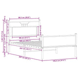 Bed Frame without Mattress Brown Oak 100x200 cm Engineered Wood 4107029
