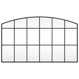 Wall Mirror Black 100x60 cm Arch Iron 358639