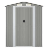 Garden Shed Light Grey 192x108x223 cm Galvanised Steel 319269