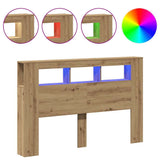 LED Headboard Artisan Oak 160x18,5x103,5 cm Engineered Wood 857689