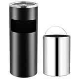 Ashtray Dustbin Hotel 30 L Steel Black 51088
