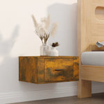 ZNTS Wall-mounted Bedside Cabinets 2 pcs Smoked Oak 50x36x25 cm 816851