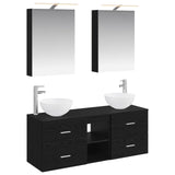 Bathroom Furniture Set 5 pcs Black Oak 3406712