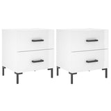 Bedside Cabinets 2 pcs High Gloss White 40x35x47.5 cm Engineered Wood 827313