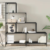 Bookcase 4-Stair Black 139x33.5x149 cm Engineered Wood 842476