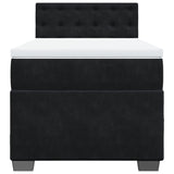 Box Spring Bed with Mattress Black 100x200 cm Velvet 3286248