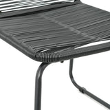 Dining Set Black PVC Rattan Compact Lightweight Dining Set 3060112