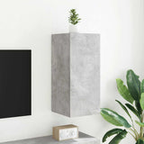 TV Wall Cabinet with LED Lights Concrete Grey 30.5x35x70 cm 837238