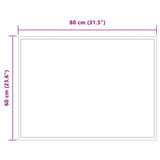 LED Bathroom Mirror Transparent 80 x 60 cm Tempered Glass 42045818