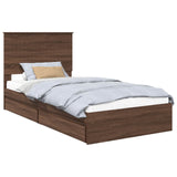 Storage Bed with Drawer Brown Oak 100 x 200 cm Engineered Wood 3411242
