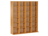 CD Storage Unit with Adjustable Shelves, 89 x 130.5 cm, Beech Wood Finish T3398P341482