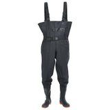 Chest Waders with Boots and Belt Black Size 42 4017003