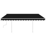 Manual Retractable Awning with LED 4.5x3 m Anthracite 3069964