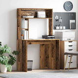 Desk with Shelf Old Wood 91 x 50 x 149 cm Engineered Wood 869264