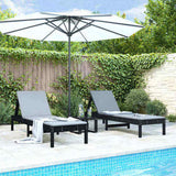 Sun Lounger Set of 2 Black Solid pine wood Standard 825074