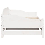 Daybed with Trundle without Mattress White 90x190 cm Single Solid Wood 850909