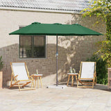 Garden Parasol Green 370 x 197 x 239 cm Polyester and Aluminium 42003368