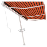 ZNTS Freestanding Manual Retractable Awning 600x350 cm Orange/Brown 3069680