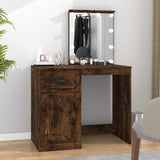 Dressing Table with LED Smoked Oak 90x50x132.5 cm Engineered Wood 816773