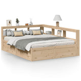 ZNTS Bookcase Bed without Mattress 160x200cm Solid Wood Pine 3324454