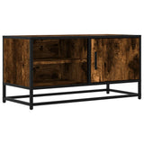 TV Cabinet Smoked Oak 80x34.5x40 cm Engineered Wood and Metal 848821