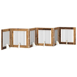 Foldable Dog Gate with Stands 6 pcs Old Wood 482 cm 892089