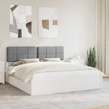 Bed Frame with Upholstered Headboard Light Grey 200 x 200 cm 3398178