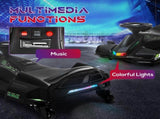 12V Kids Electric Go Kart with Music, LED Lights, Slow Start, Black T3398P378951