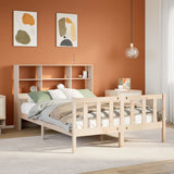 Bookcase Bed without Mattress 120x190 cm Small Double Solid Wood Pine 3322121