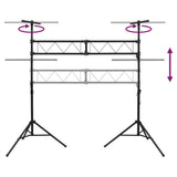 Light Stand Black 338x115x cm Steel 70179