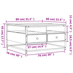 ZNTS Coffee Table Grey Sonoma 80x80x45 cm Engineered Wood 835292