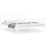 Bed Frame without Mattress White 160x200 cm Solid Wood Pine 3193867