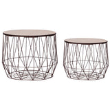 Coffee Table 2 pcs Copper 287661