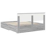 Bed Frame with Drawer Grey Sonoma 160 x 200 cm Engineered Wood 3410875