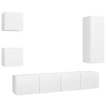 ZNTS 5 Piece TV Cabinet Set White Engineered Wood 3078696